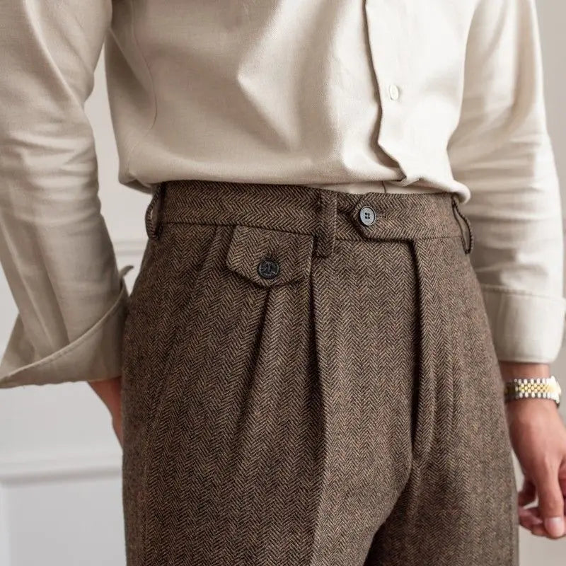 Donato Herringbone Trousers